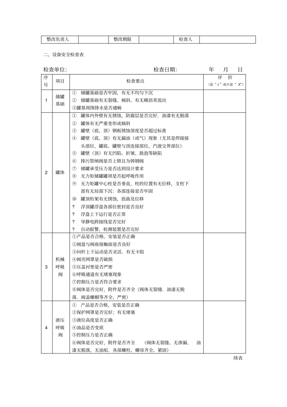 油库安全检查表_第2页