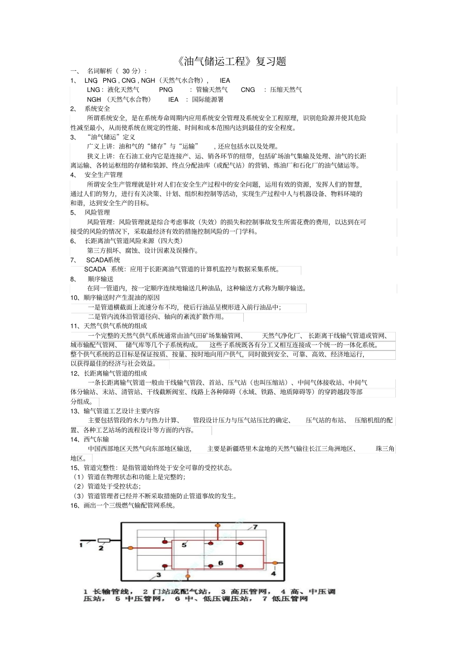 油气储运工程专业复习资料解析_第1页