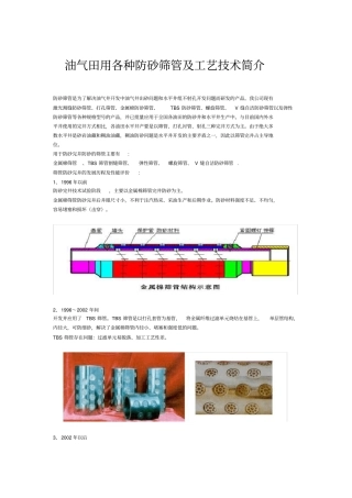 油气田用各种防砂筛管及工艺技术简介