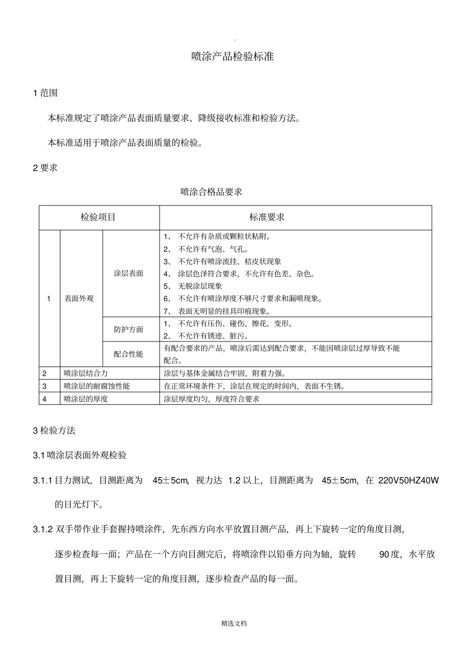 油漆表面质量检验规范_第1页