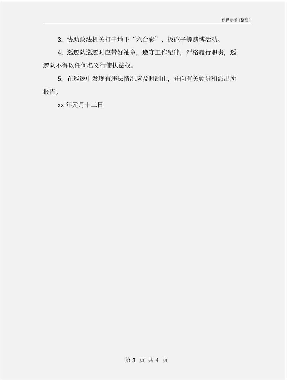 治安巡逻队的工作方案_第3页
