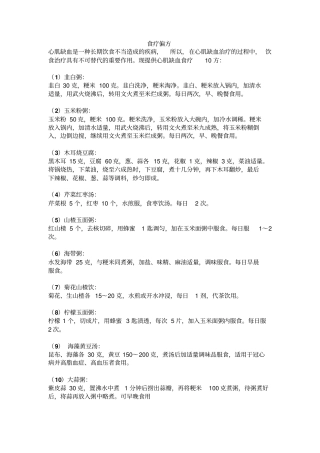 治疗心肌缺血小偏方讲座
