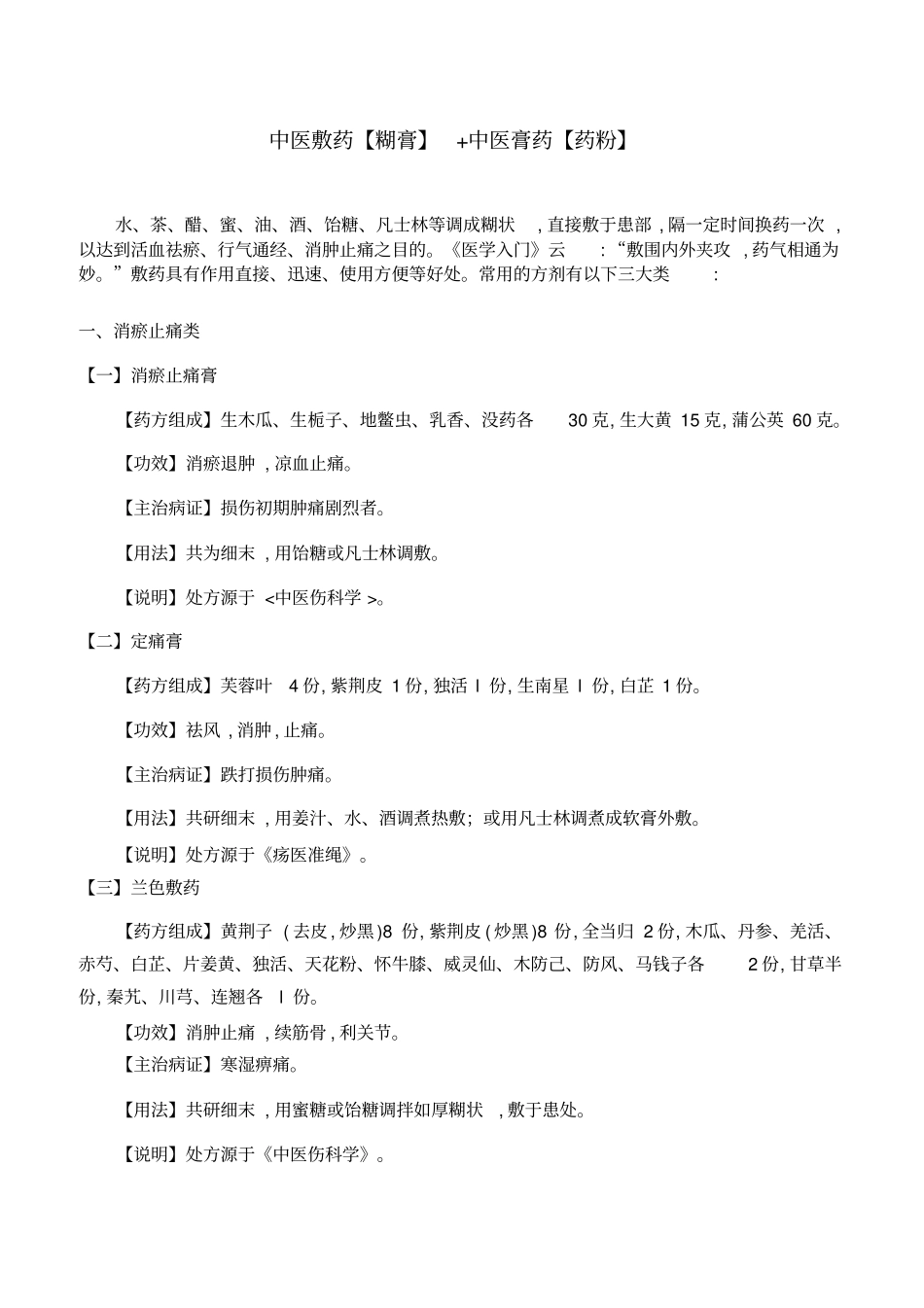 治疗筋骨伤痛中药膏讲座_第3页