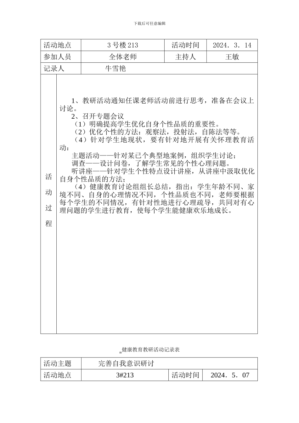 心理健康教育教研活动记录表---2_第3页