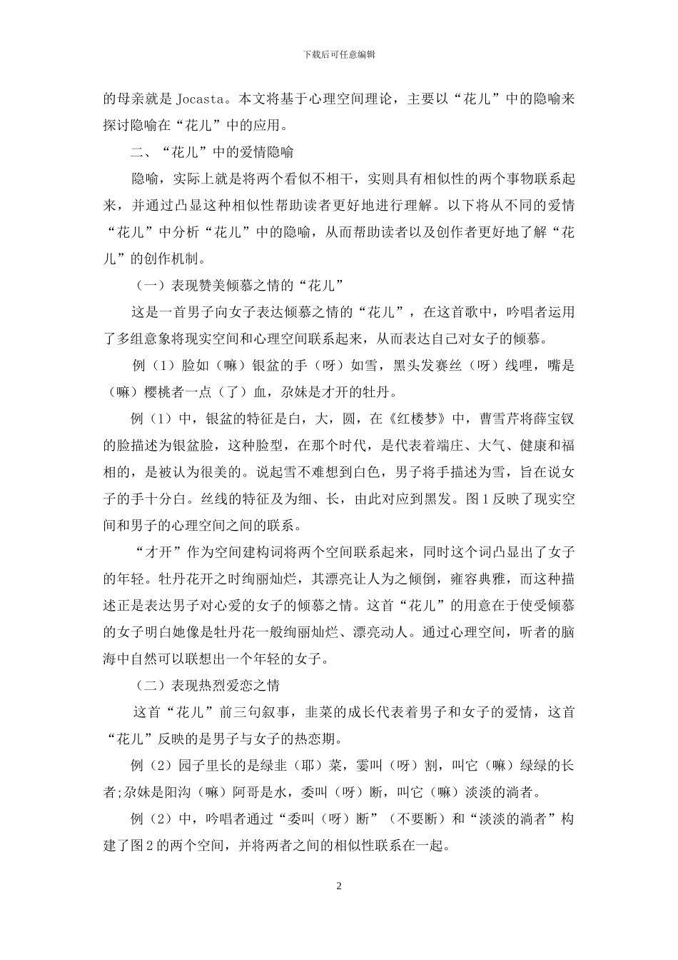 心理空间理论视阈下的爱情“花儿”隐喻研究_第2页