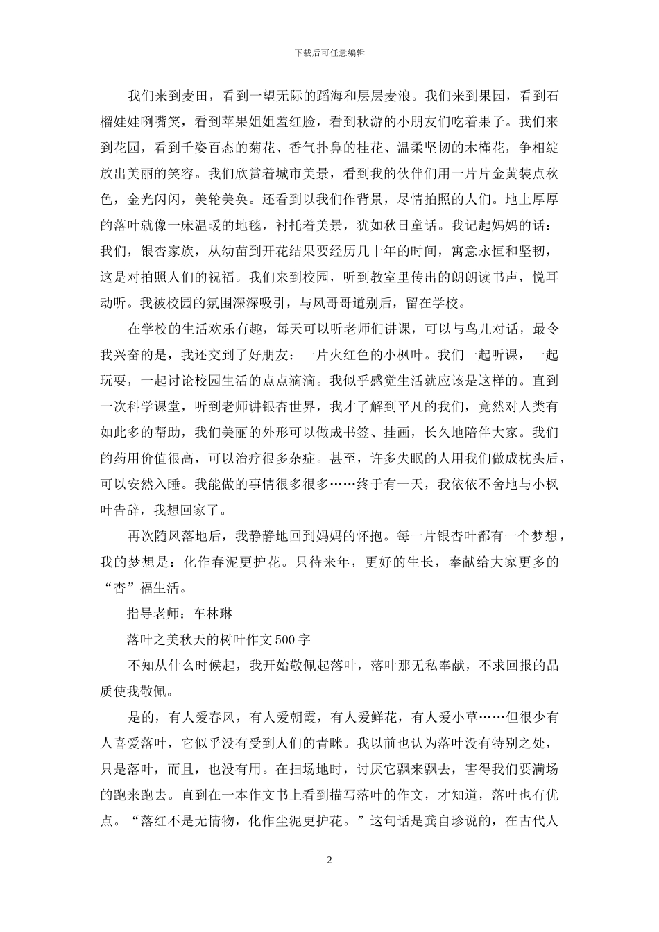 快乐的秋天-小学优秀作文_第2页