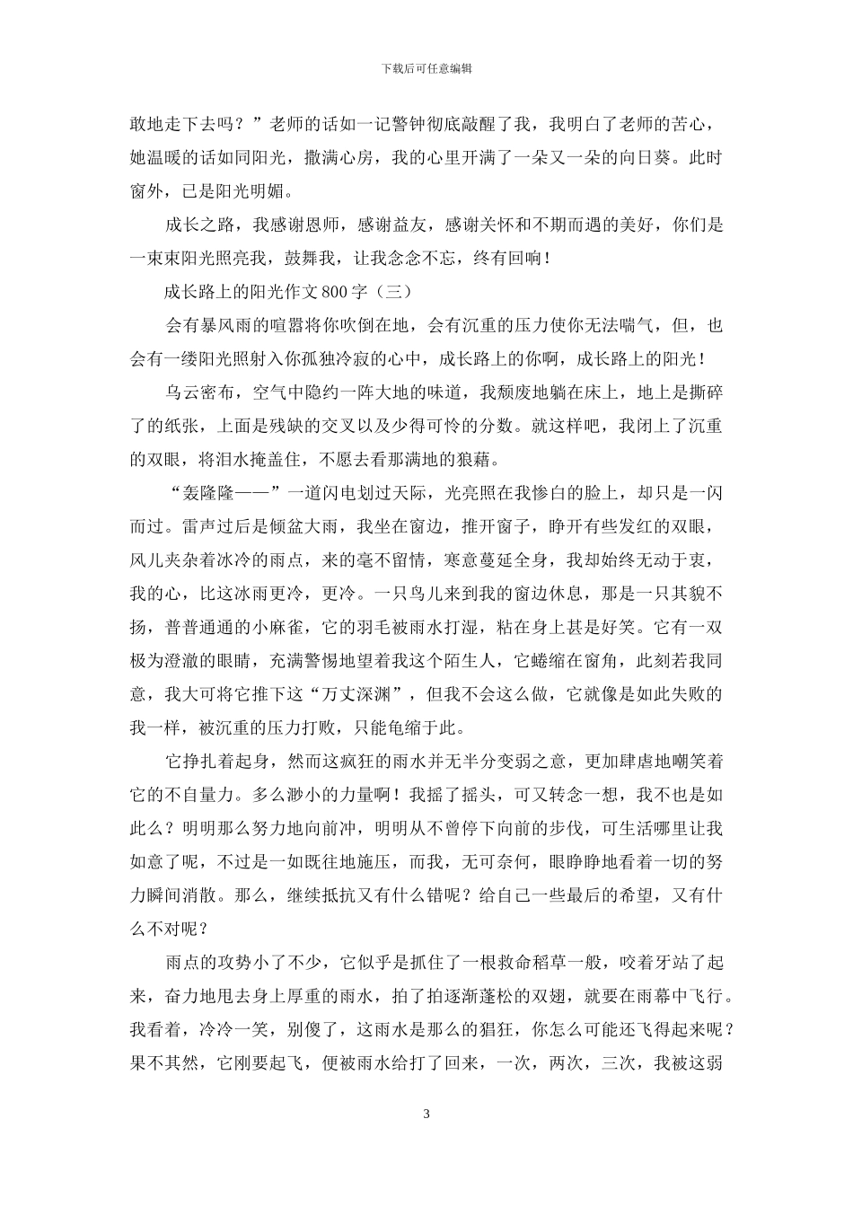 成长路上的阳光作文800字_第3页