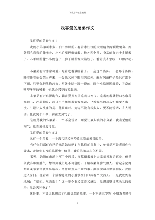 我喜欢的弟弟作文