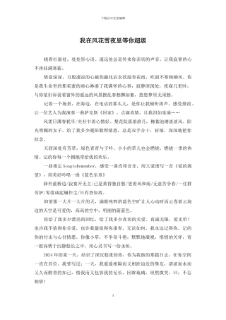 我在风花雪夜里等你超级