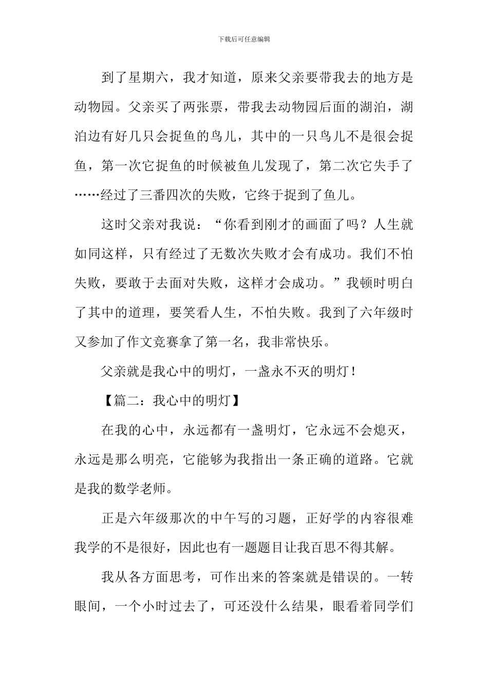我心中的明灯作文_第2页