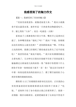 我感受到了的魅力作文