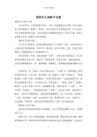 我的作文300字3篇
