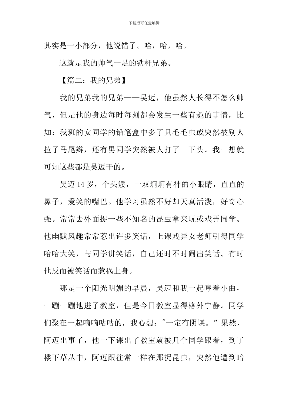 我的兄弟作文600字_第2页