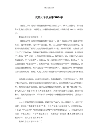 我的大学读后感500字
