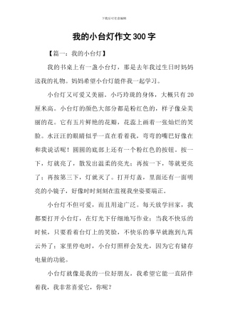 我的小台灯作文300字