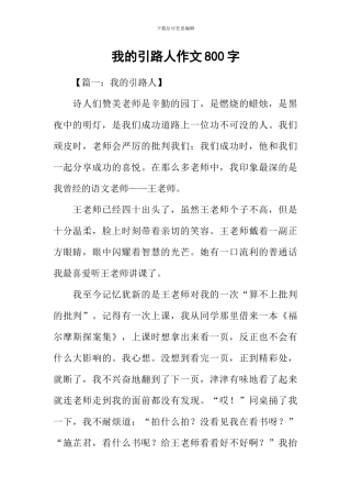 我的引路人作文800字