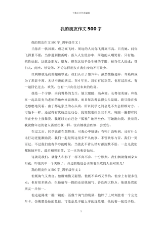 我的朋友作文500字