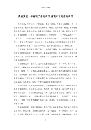 我的梦里-你兑现了你的承诺-兑现不了对你的承诺