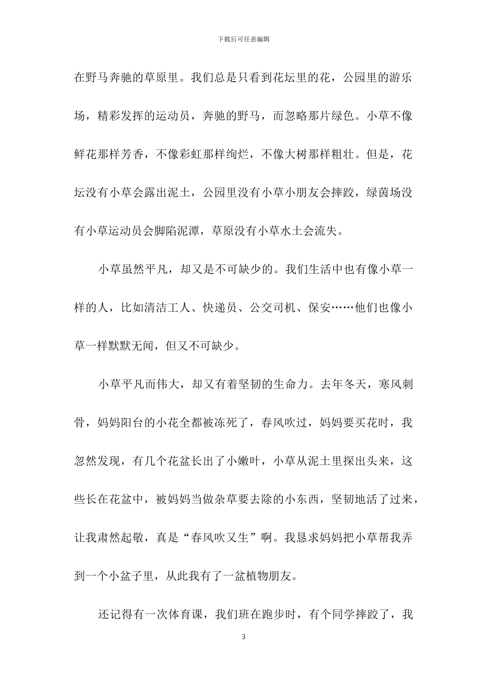 我的植物朋友小草作文_第3页