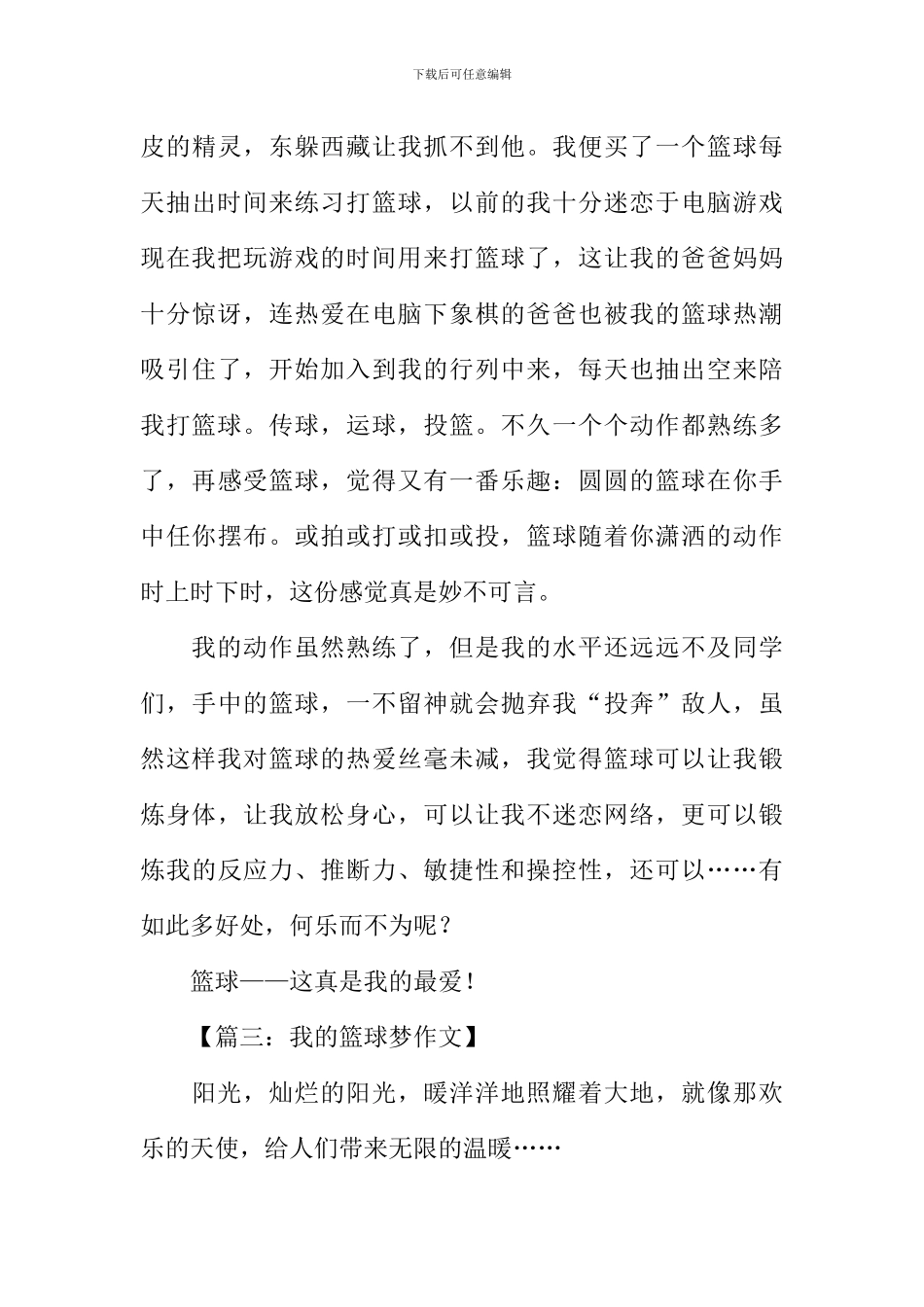 我的篮球梦作文_第3页