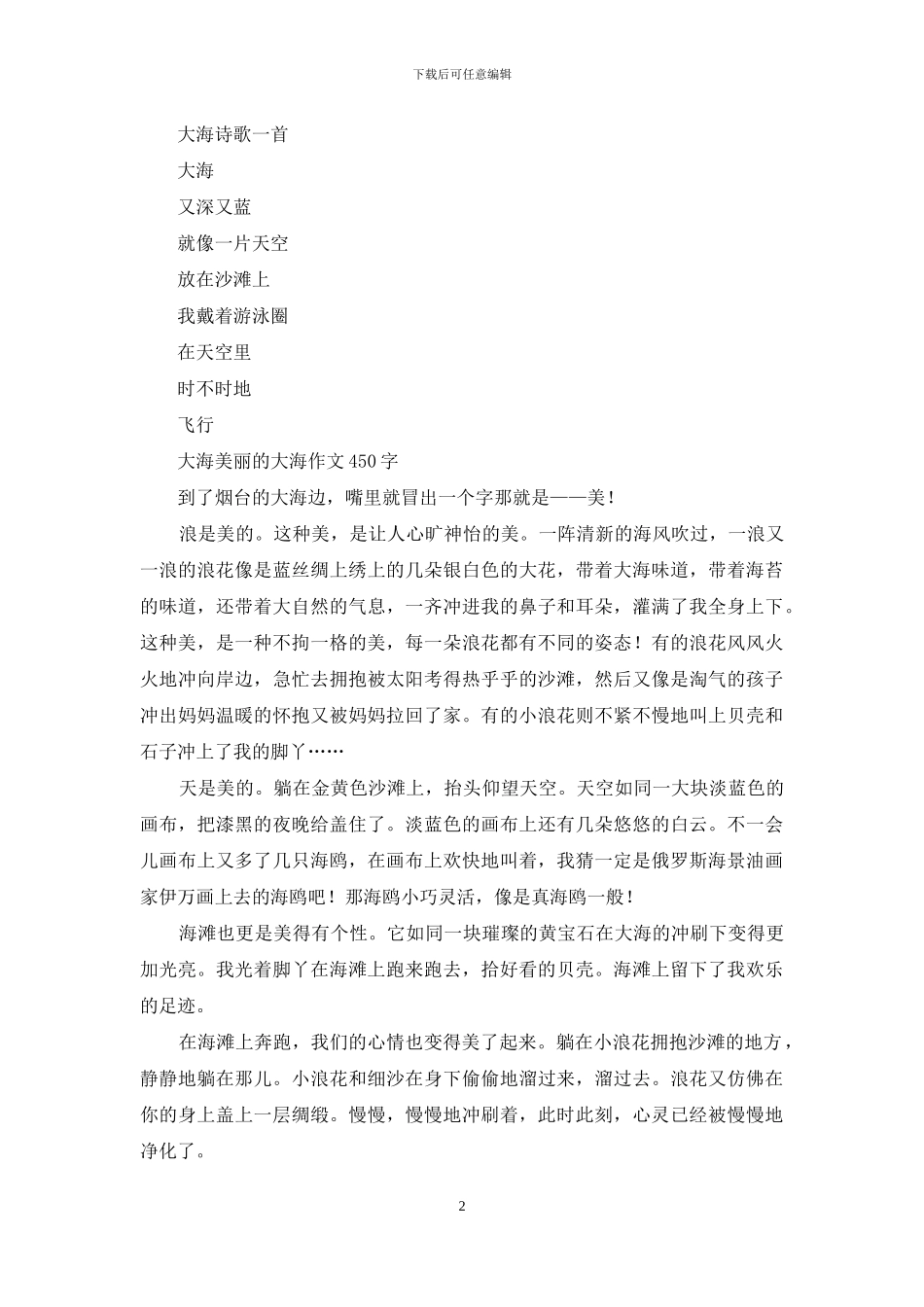 我看见大海了-小学生写景作文_第2页