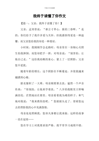 我终于读懂了你作文-2