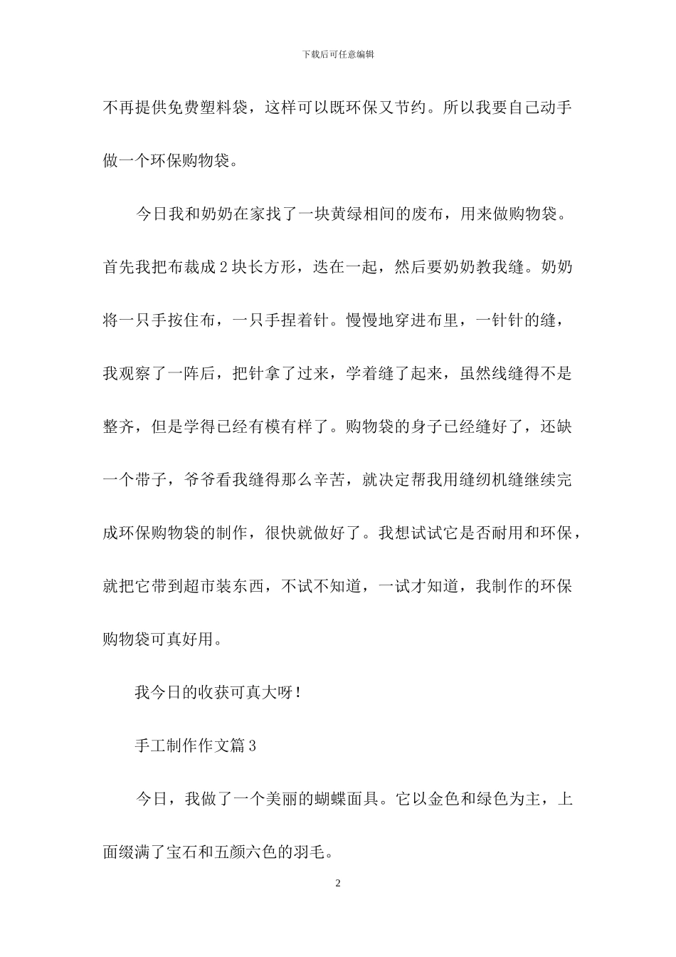 手工制作作文合集九篇_第2页