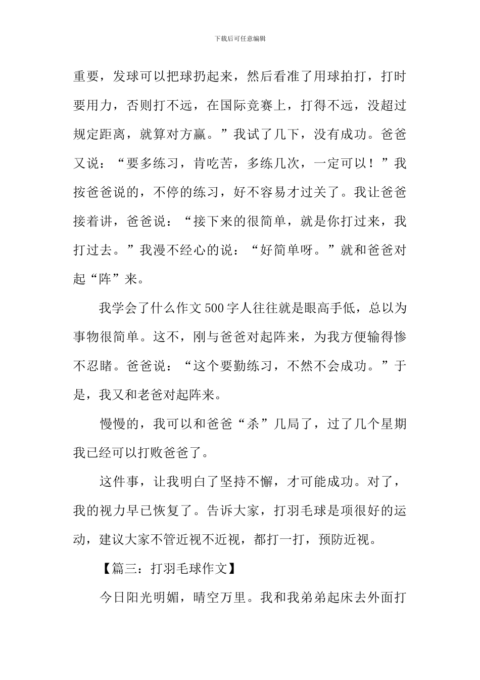 打羽毛球的作文600字_第3页