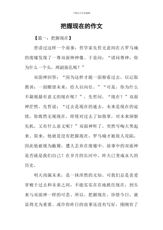 把握现在的作文