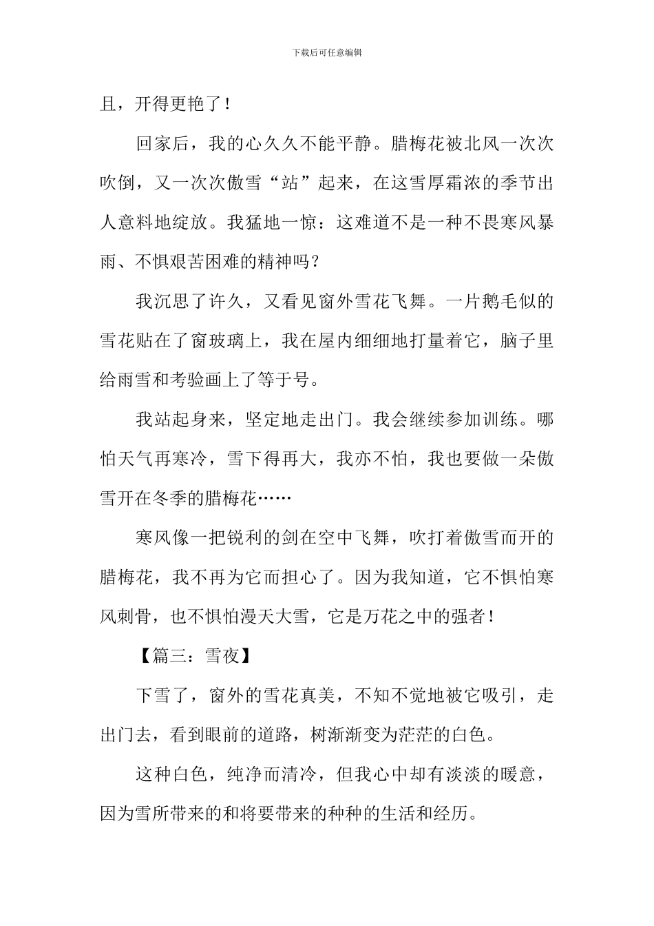 描写下雪景色的作文_第3页