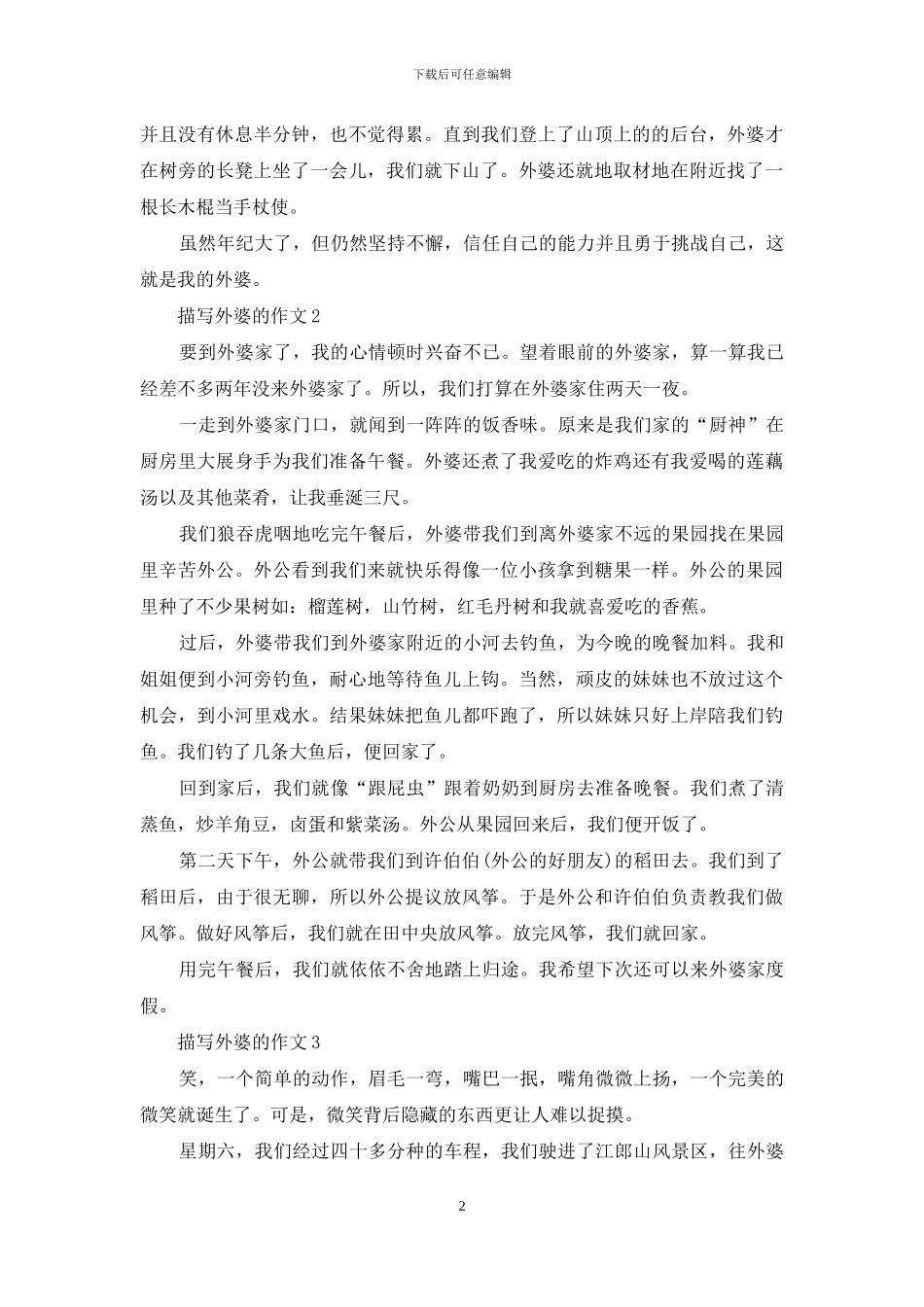 描写外婆的作文_第2页