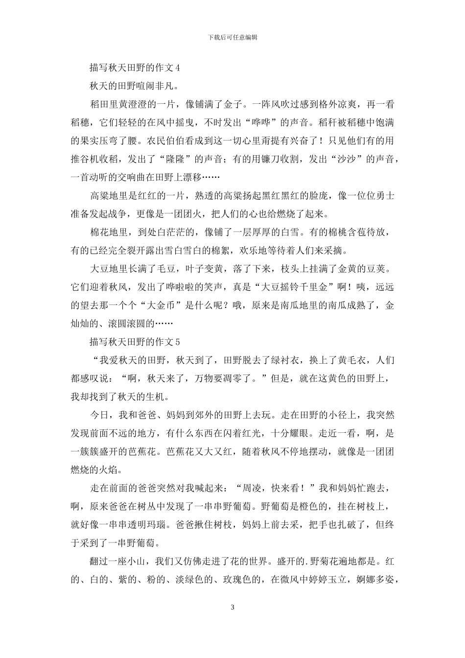 描写秋天田野的作文_第3页