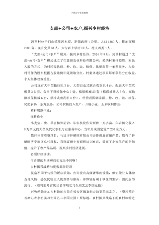 支部+公司+农户-振兴乡村经济