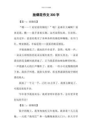 放烟花作文300字-2