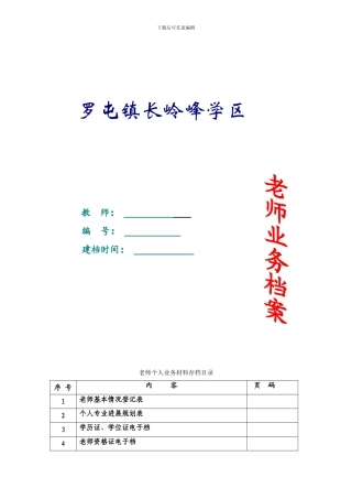 教师业务档案模板