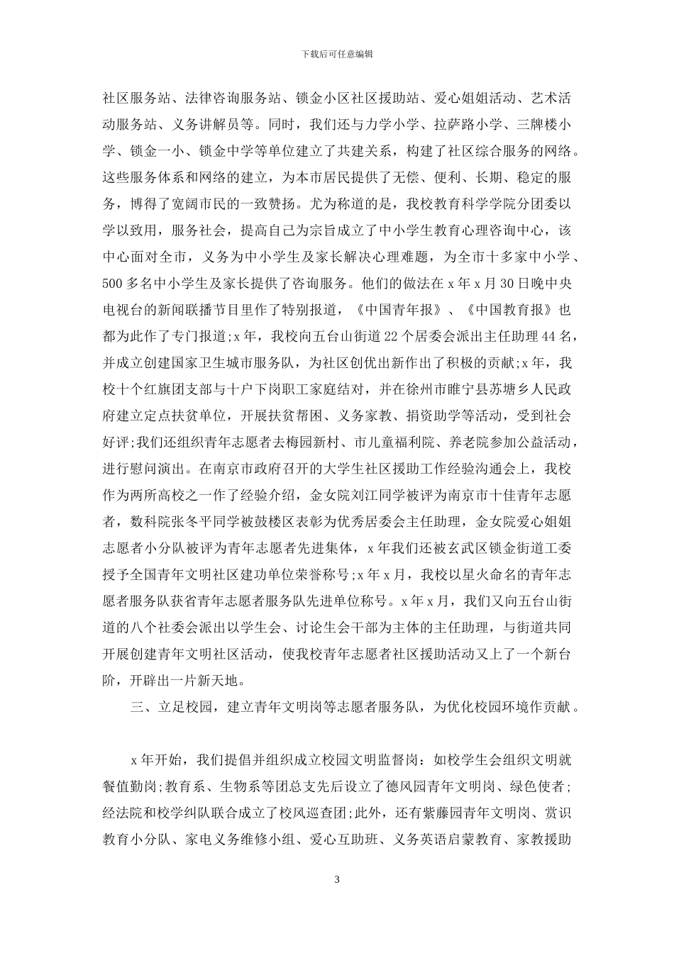 新出2024学生志愿者活动总结共五篇--参考_第3页