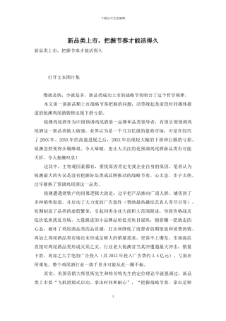 新品类上市-把握节奏才能活得久