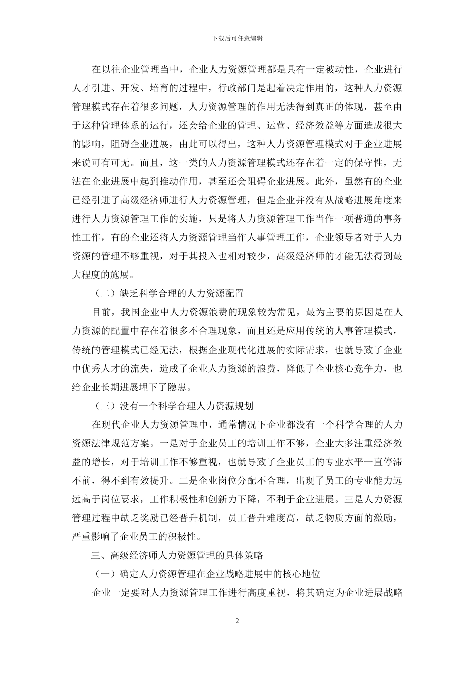 新时代高级经济师人力资源管理战略研究_第2页