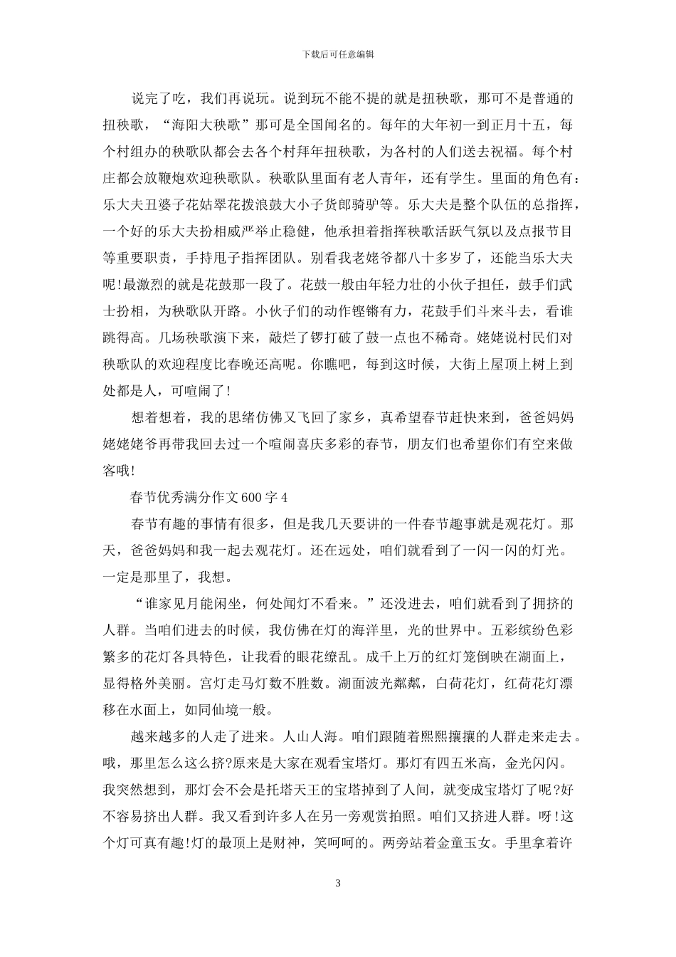 春节优秀作文600字初中_第3页