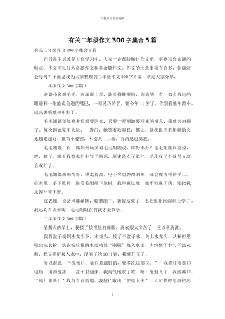 有关二年级作文300字集合5篇
