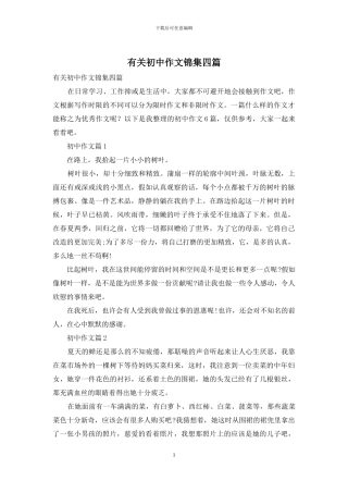 有关初中作文锦集四篇