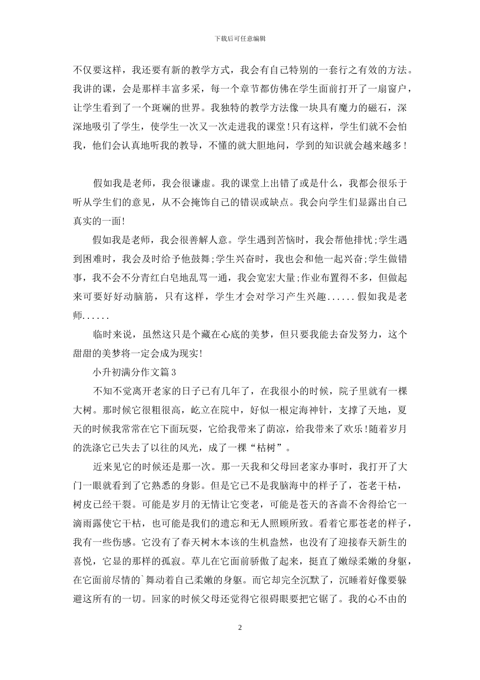 有关小升初满分作文锦集8篇_第2页