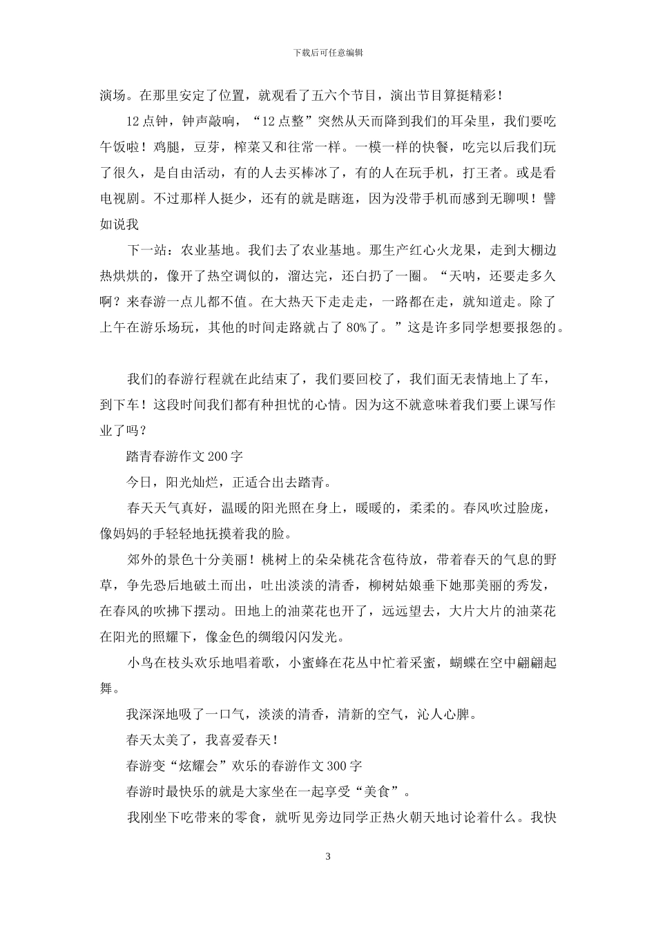 有意义的春游作文-快乐的春游作文_第3页