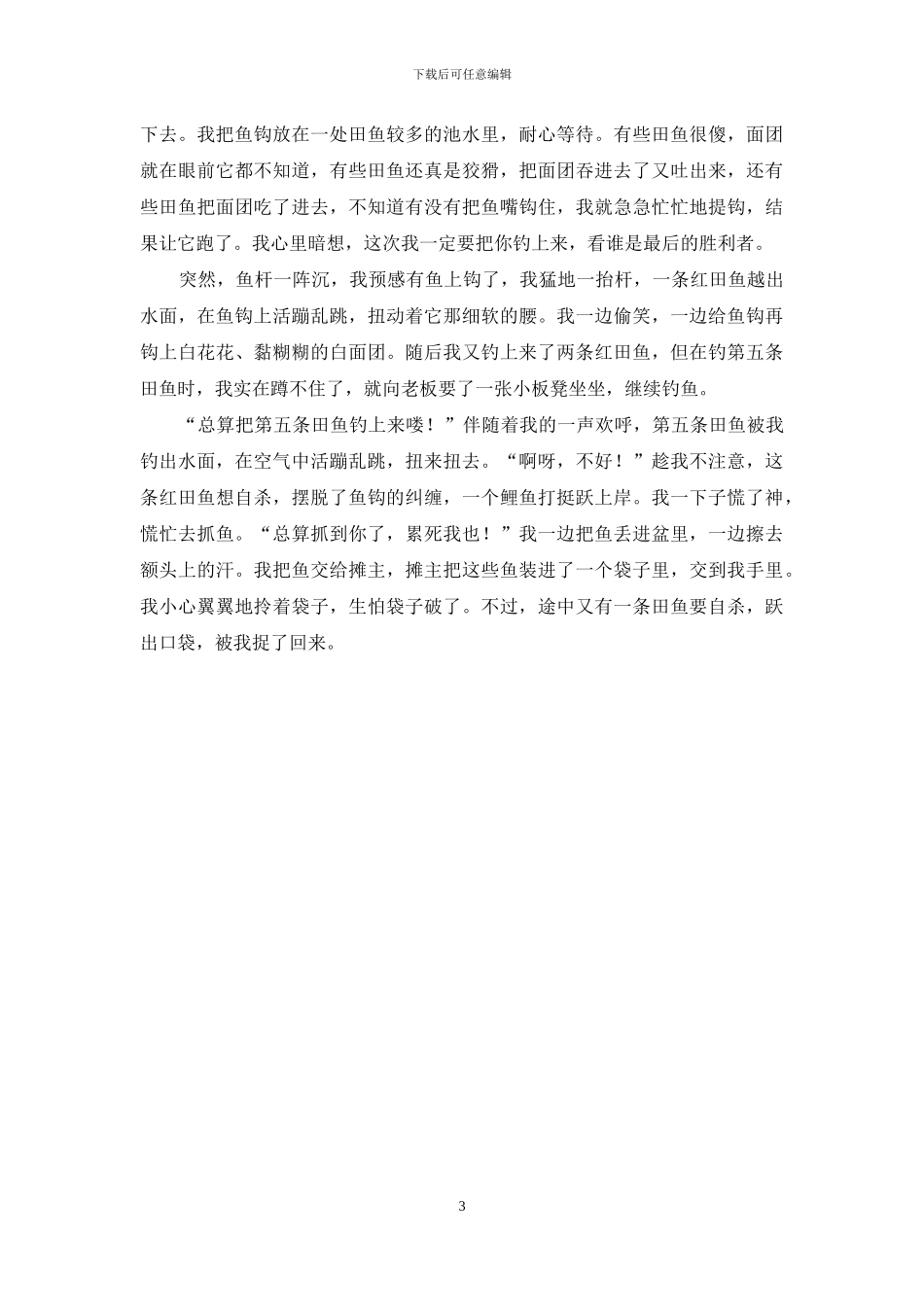 有趣的周末-去钓鱼作文450字_第3页