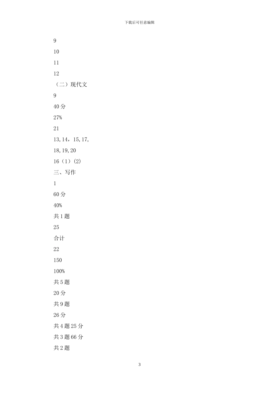 期末学业水平测试9年级语文学科质量分析报告_第3页