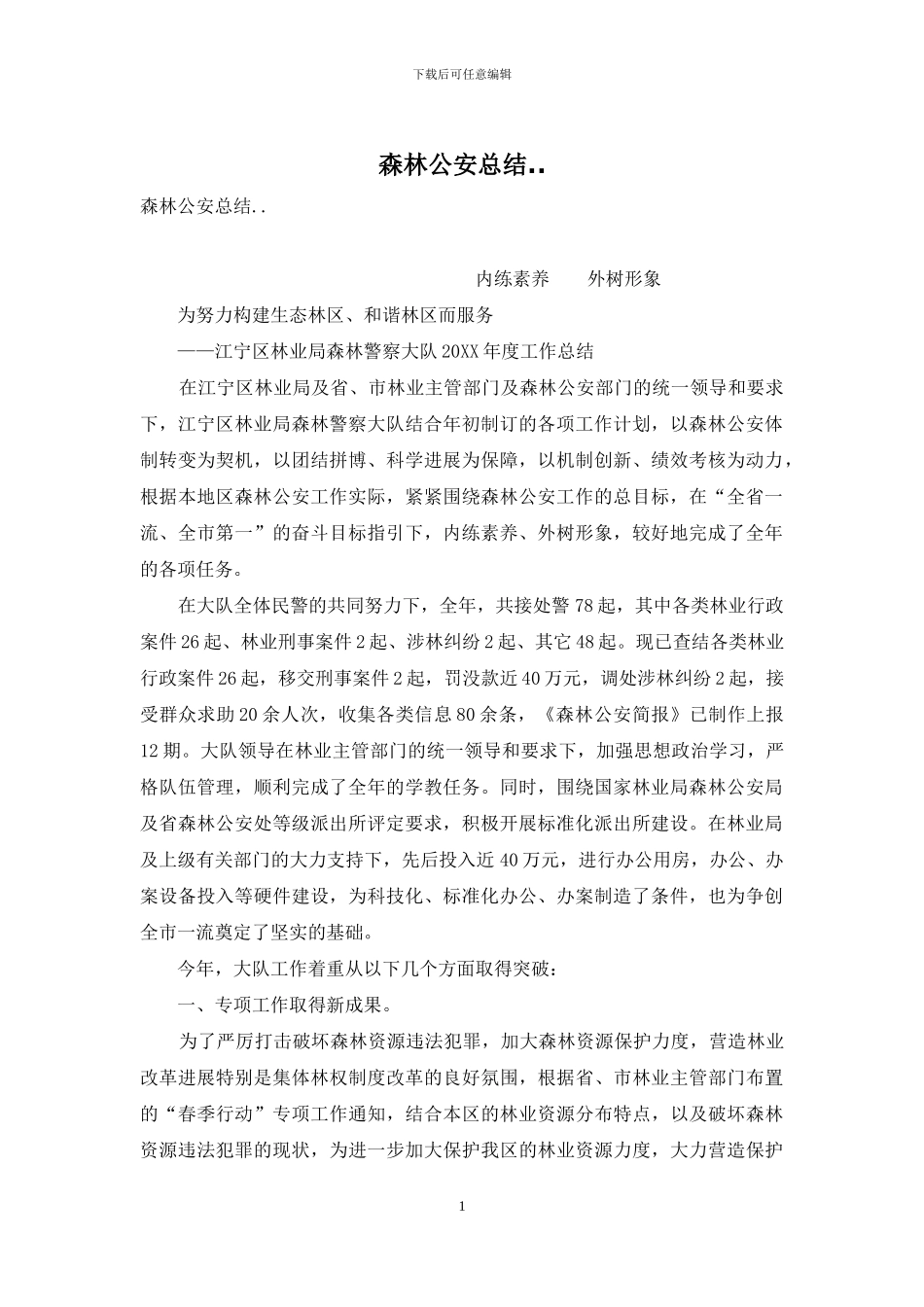 森林公安总结_第1页