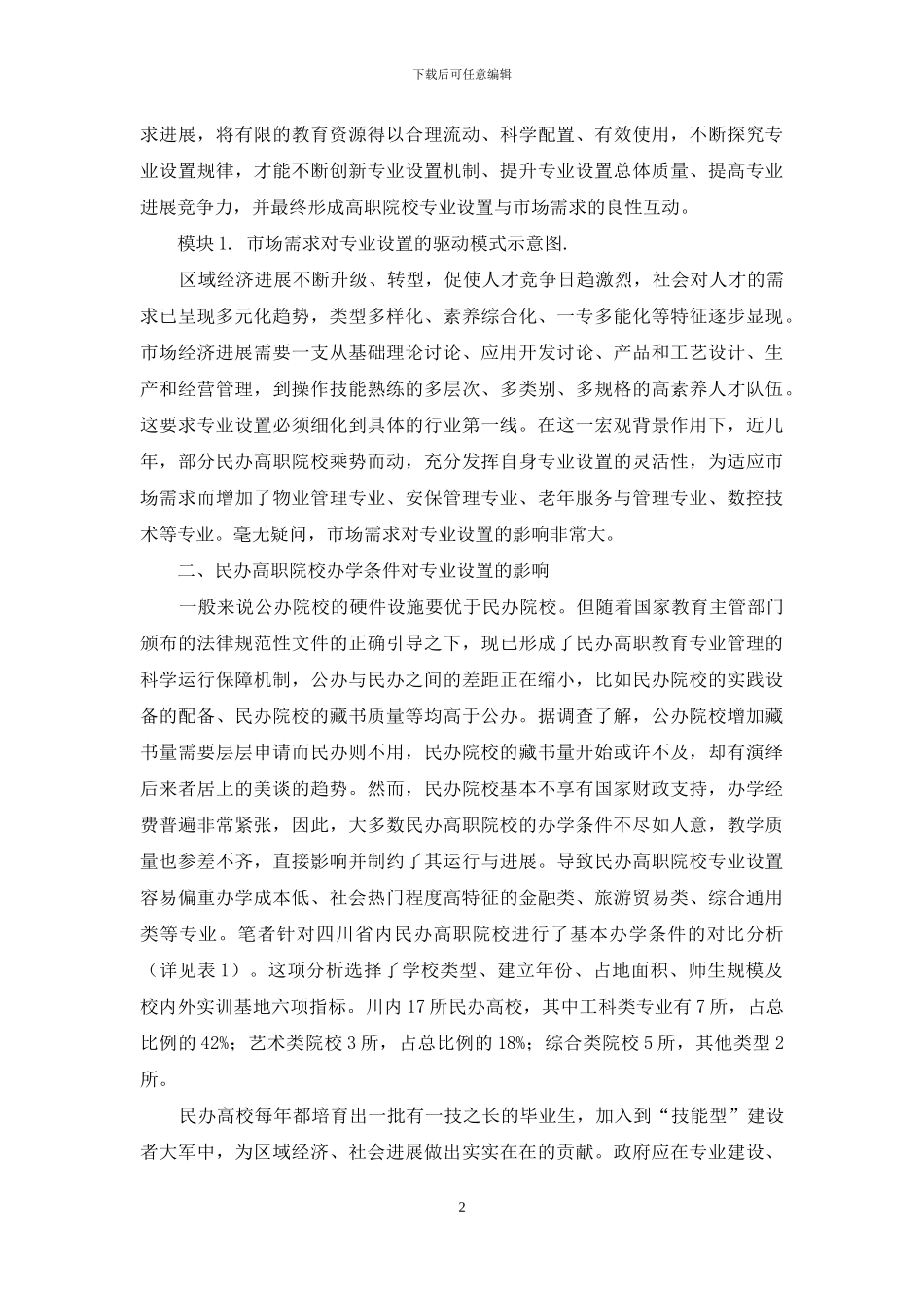 民办高职院校专业设置影响因素分析_第2页