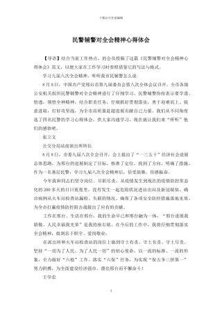 民警辅警对全会精神心得体会