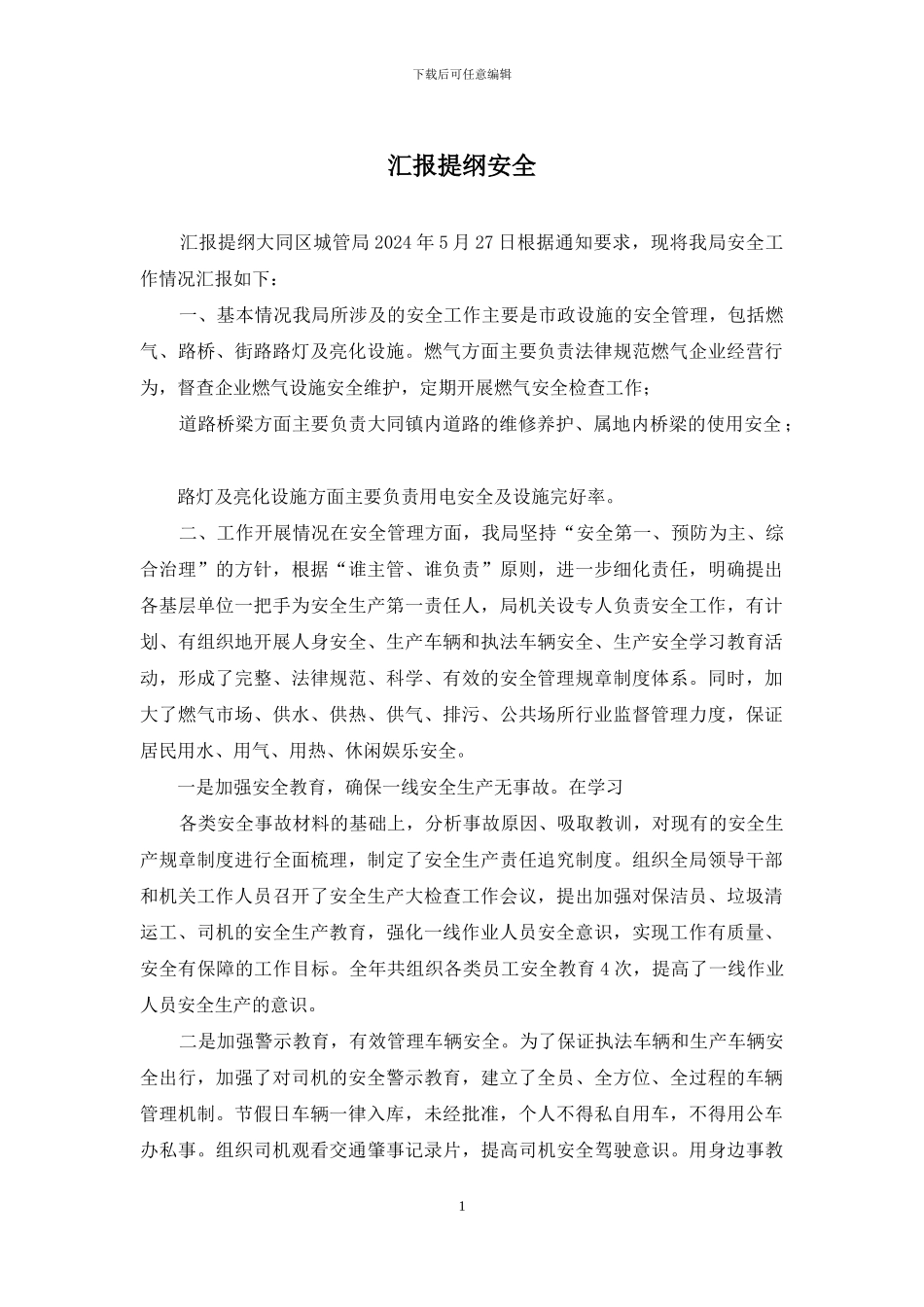 汇报提纲安全_第1页