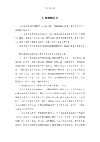 汇报提纲安全